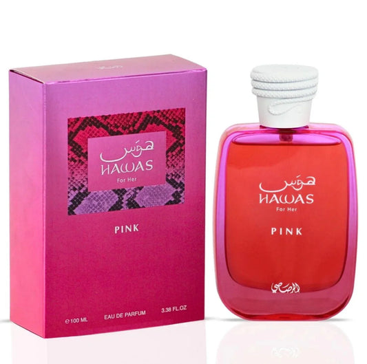 Hawas Pink 3.4oz (100mL) EDP para mujer de Rasasi