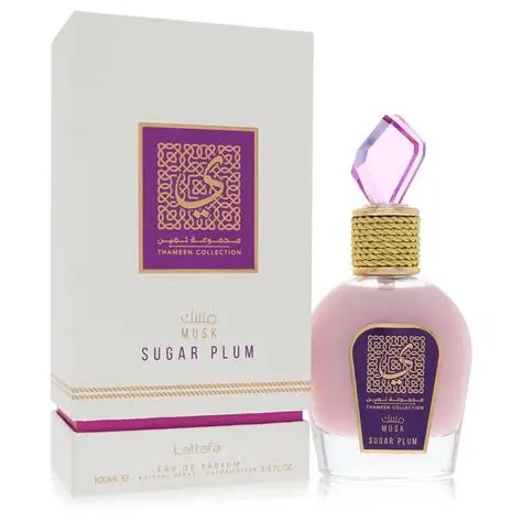 Thameen Musk Sugar Plum 3.4oz (100mL) EDP para mujer de Lattafa