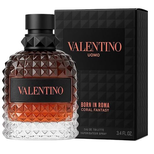 Uomo Born in Roma Coral Fantasy EdT para hombres de Valentino, 100 ml
